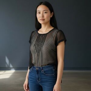 ❤️ Kimchi Blue Urban Outfitters Black Mesh Lace Tee